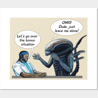 Xenomorph and Parker. Alien (1979) parody print Posters and Art